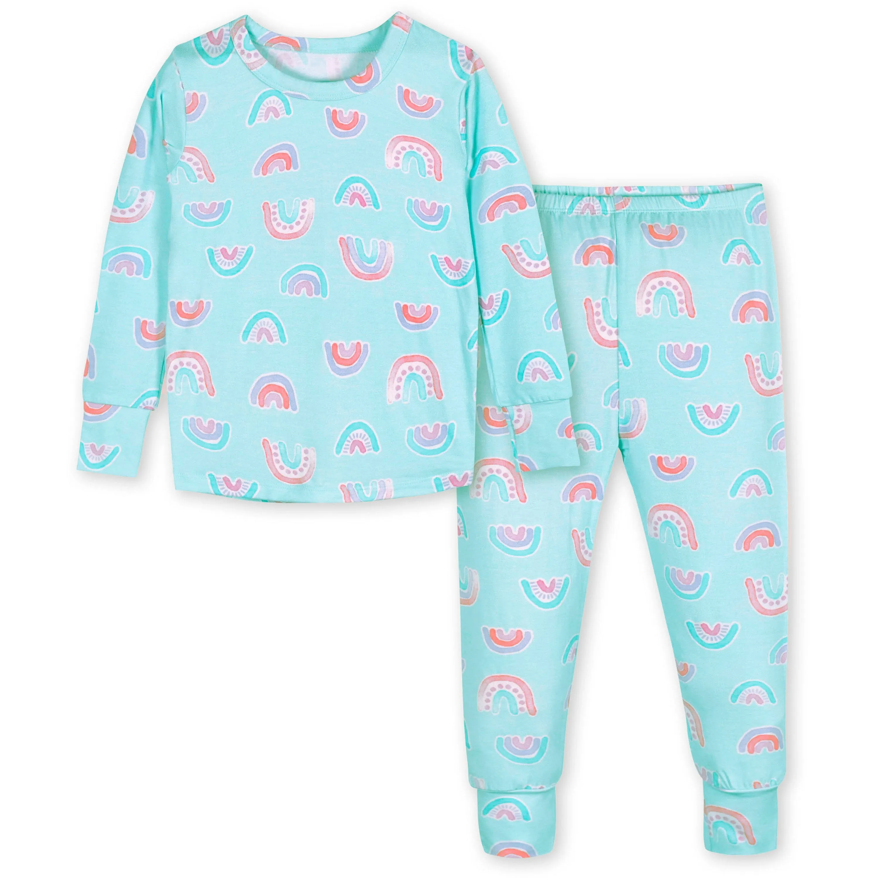 2-Piece Infant & Toddler Rainbow Sky Buttery Soft Viscose Made from Eucalyptus Snug Fit Pajamas