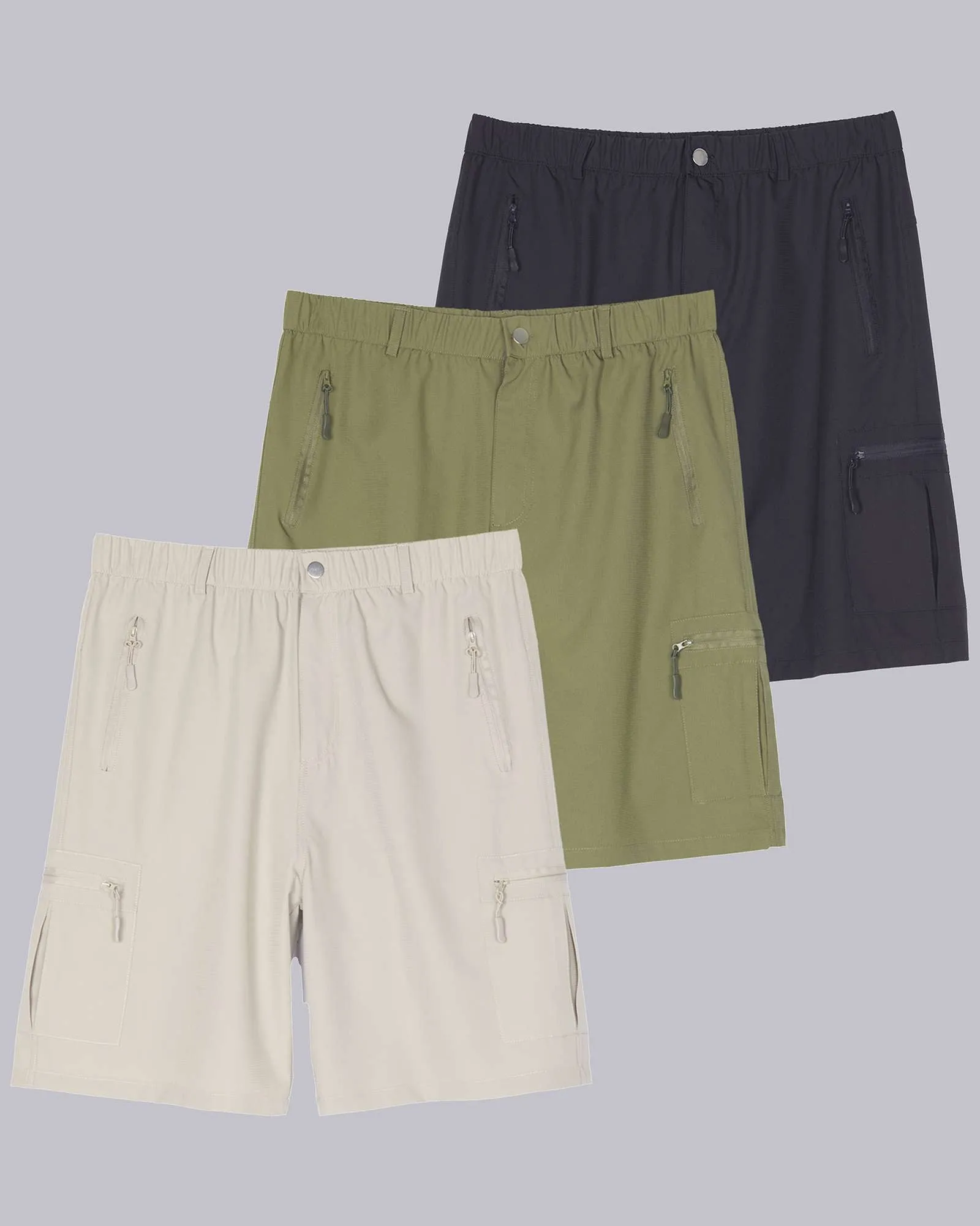 3 Pack: Men's Hiking Cargo Shorts