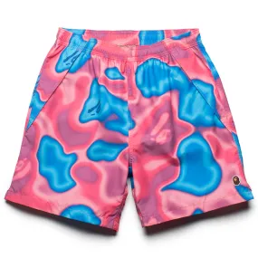 A Bathing Ape Liquid Camo One Point Beach Shorts - Pink