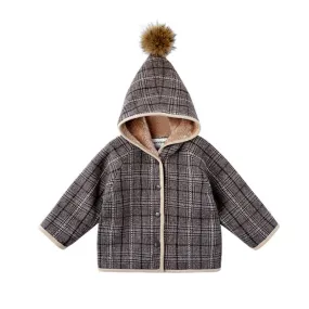 Autumn Winter Jacket Coat Kids Warm Lambswool Thick Hooded Children Outerwear Coat Toddler