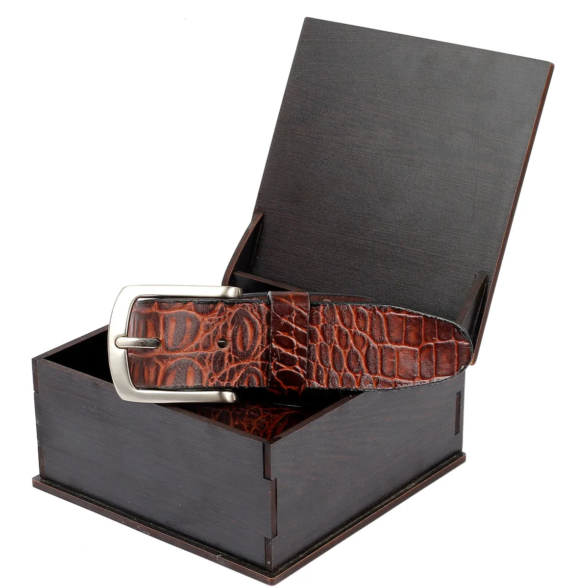 Bacca Bucci Smooth Grain Leather with Croco Embossed Belt for Men