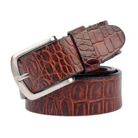 Bacca Bucci Smooth Grain Leather with Croco Embossed Belt for Men