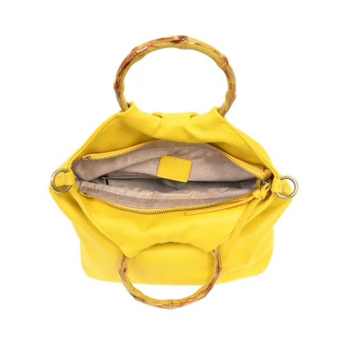 Bamboo Handle Pouf Crossbody Bag in Multiple Colors