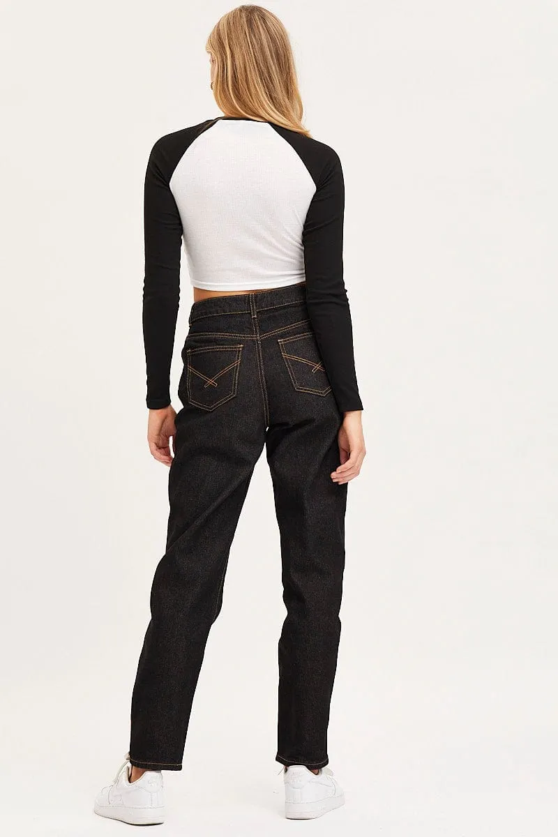 Black Mom Jeans High Rise