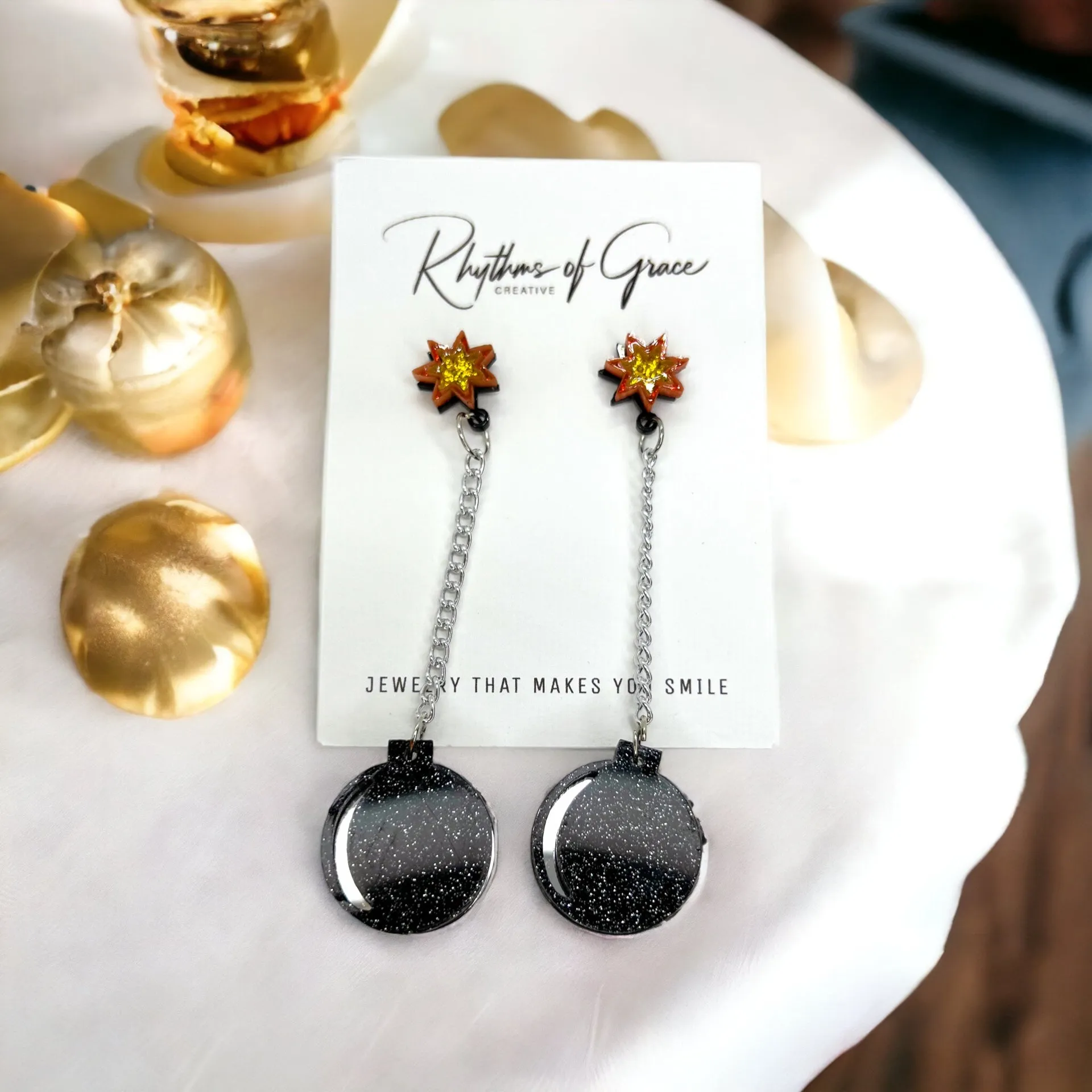 Bomb Earrings - You da Bomb, Fun Jewelry, Explosive, Bomb Dangle Earrings, Bomb Jewelry