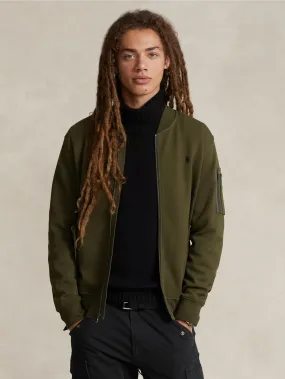 Bomber in Maglia Doppia Verde