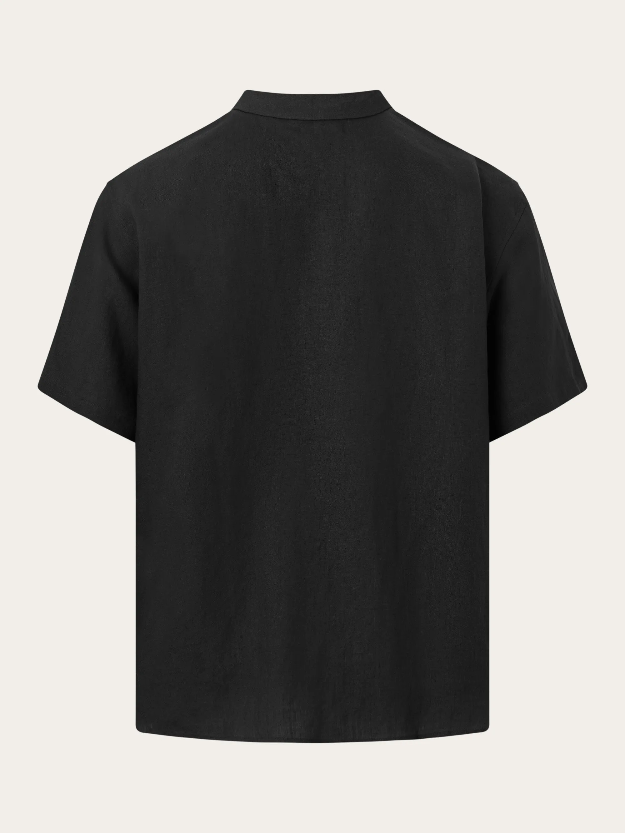 Box fit short sleeved linen shirt - Black Jet