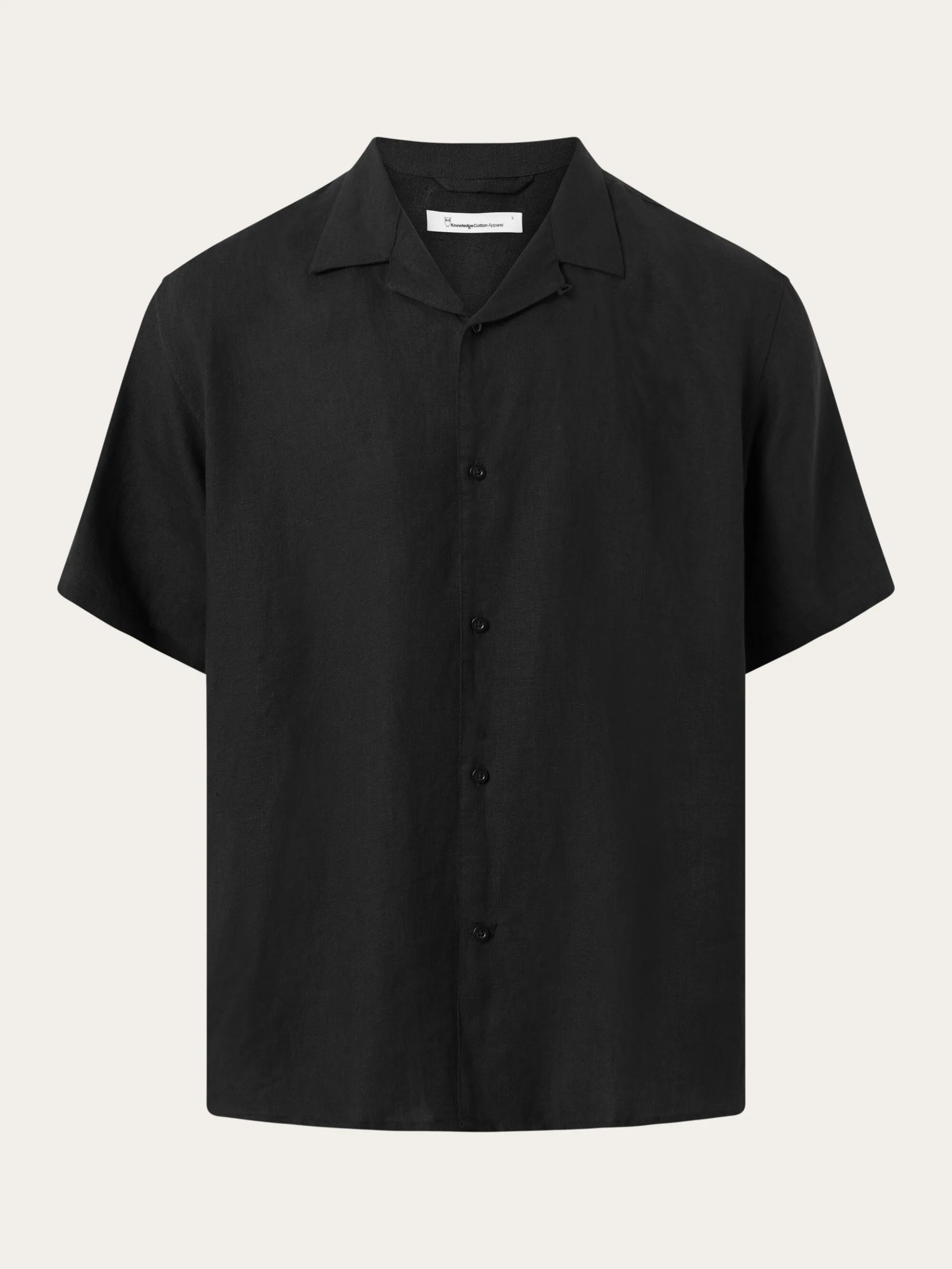 Box fit short sleeved linen shirt - Black Jet