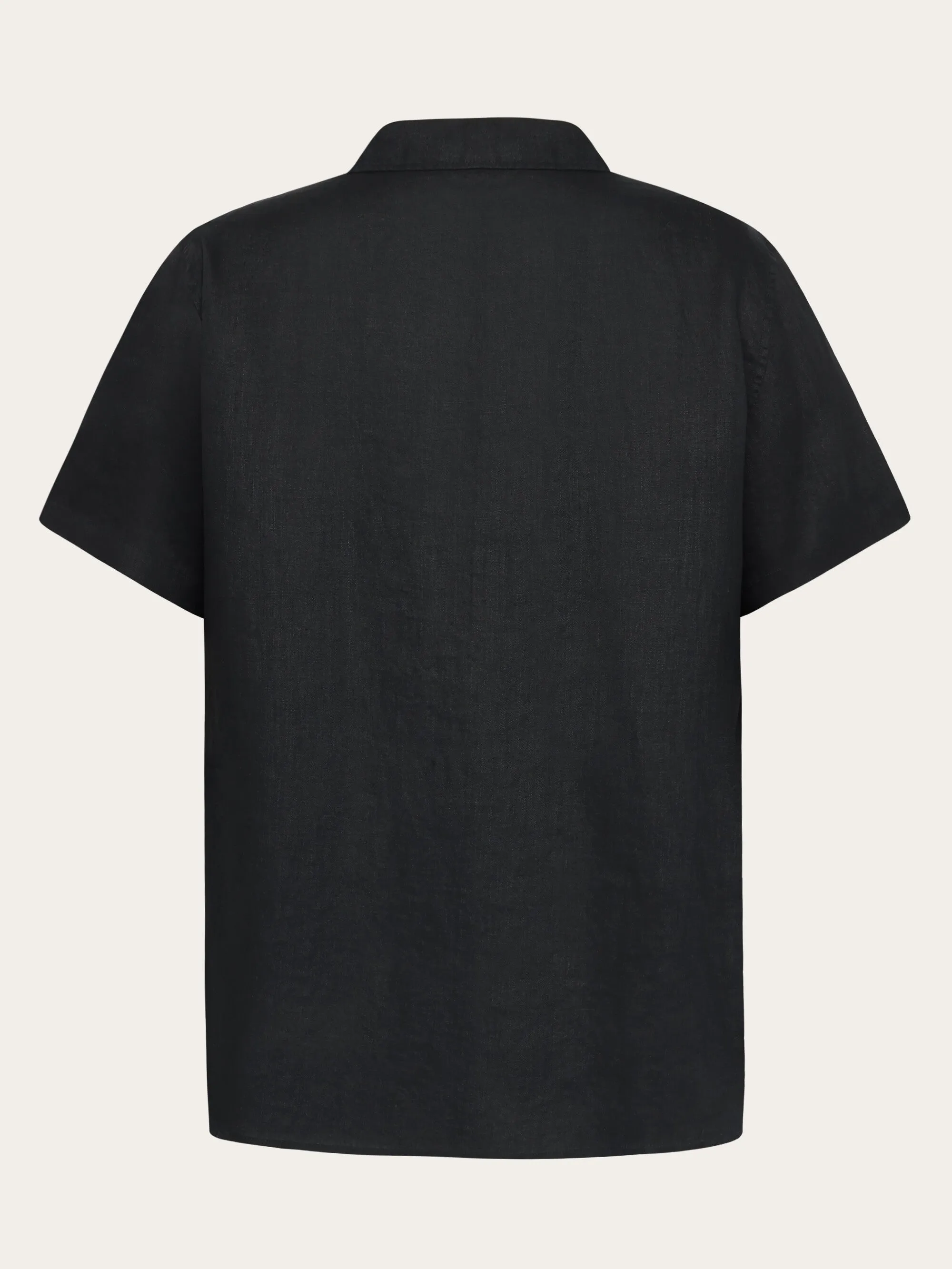 Box fit short sleeved linen shirt - Black Jet