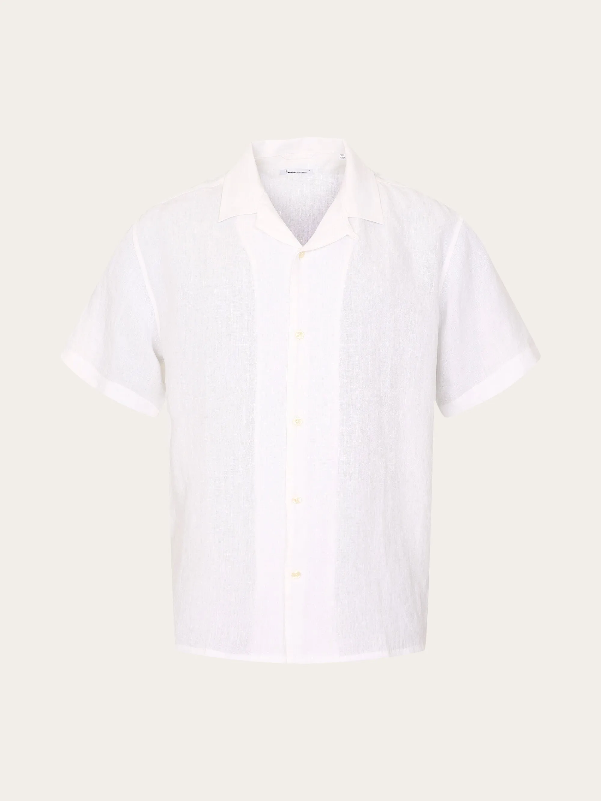 Box fit short sleeved linen shirt - Bright White