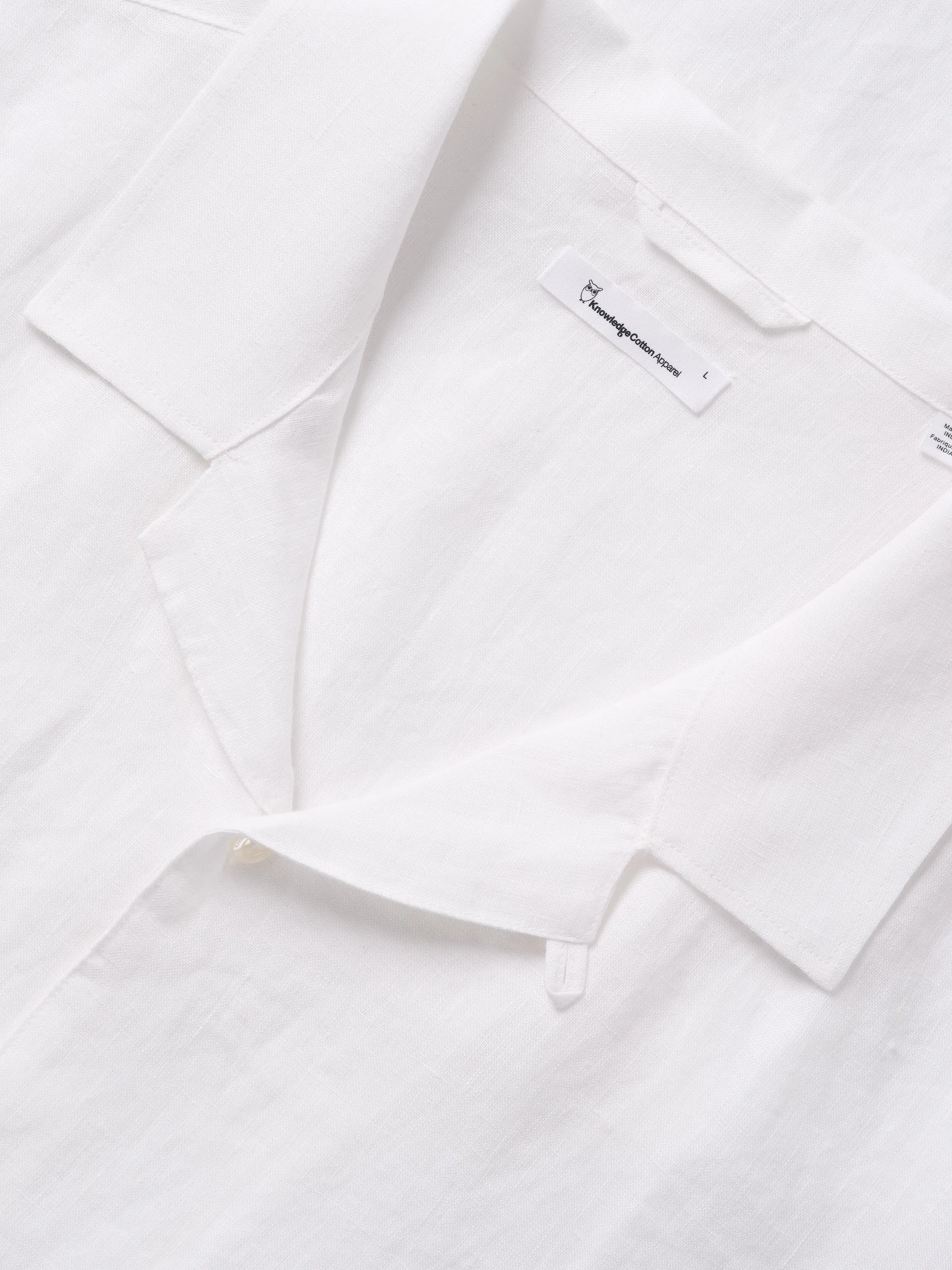 Box fit short sleeved linen shirt - Bright White