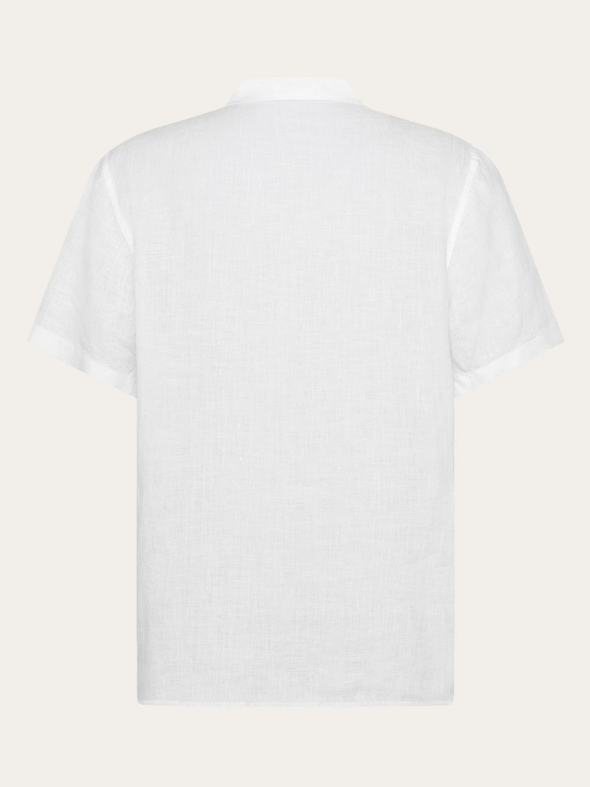 Box fit short sleeved linen shirt - Bright White