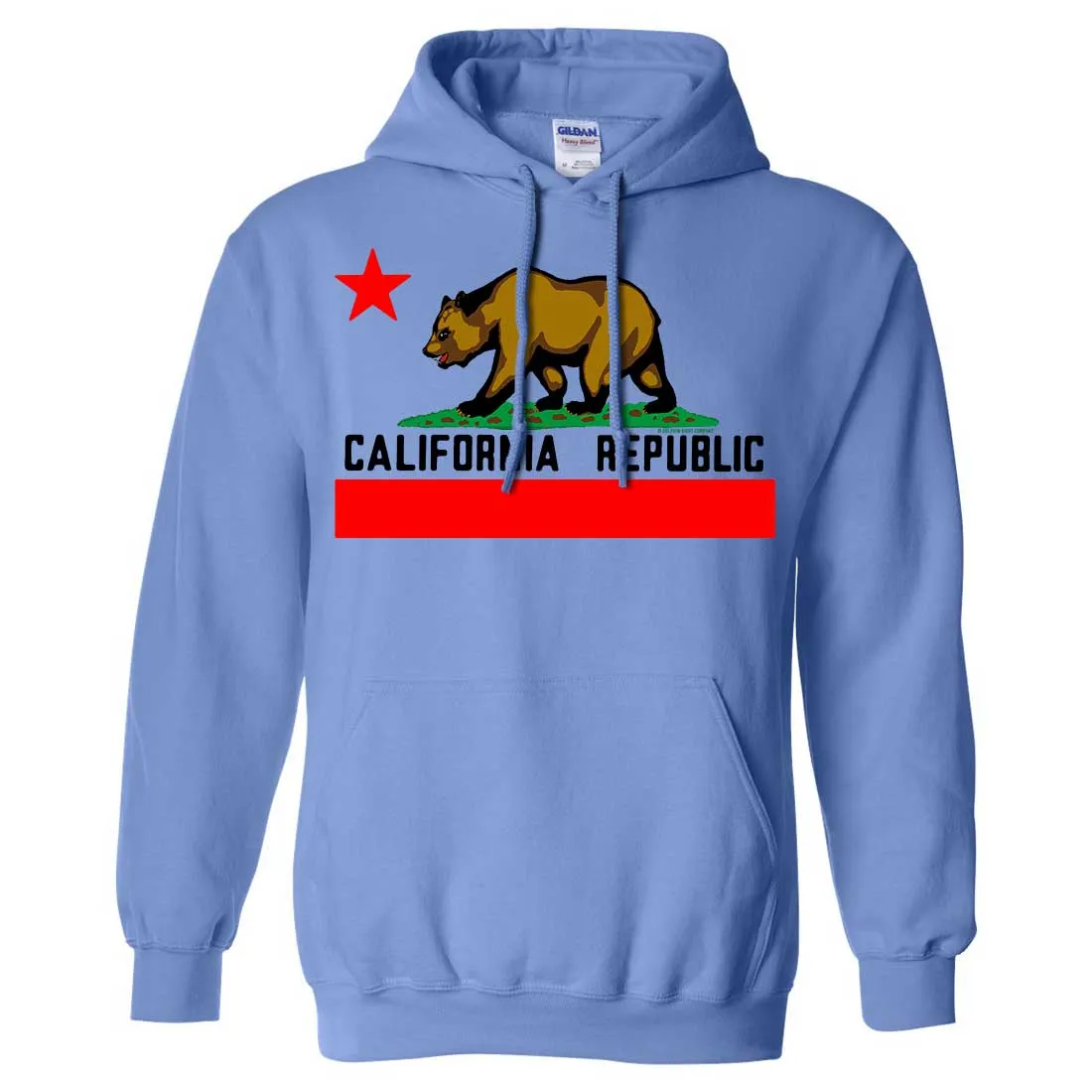 California Republic Borderless Bear Flag Black Text Sweatshirt Hoodie