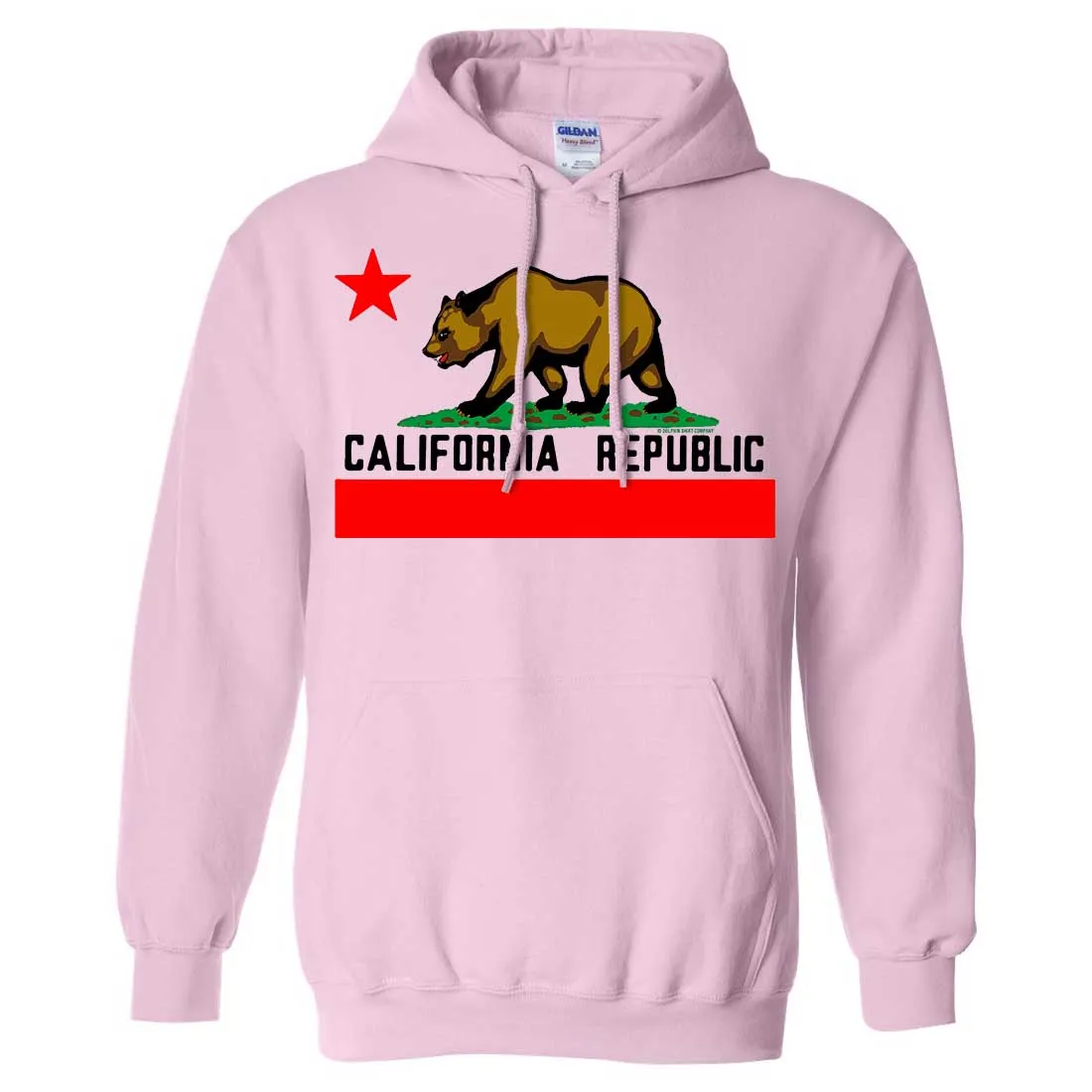 California Republic Borderless Bear Flag Black Text Sweatshirt Hoodie