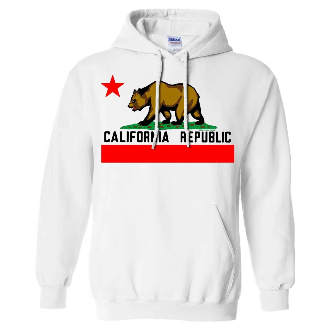 California Republic Borderless Bear Flag Black Text Sweatshirt Hoodie