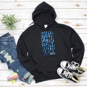 Camo Flag Navy Wife Hoodie