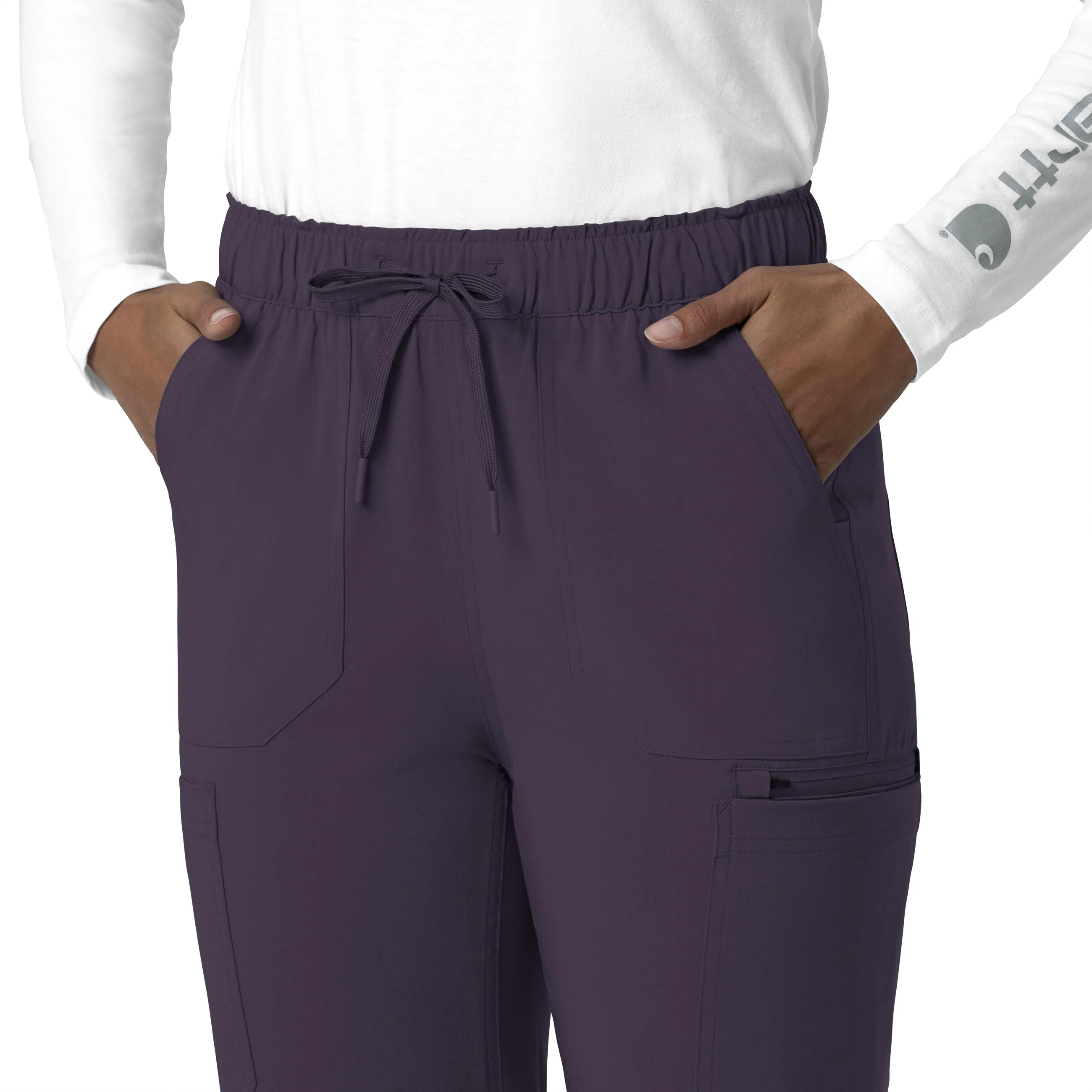 Carhartt Force Cross-Flex Women's Straight Leg Cargo Scrub Pant - Black Plum