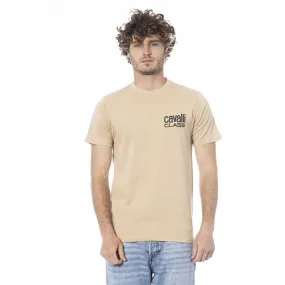 Cavalli Class Beige Cotton Men Men's T-Shirt