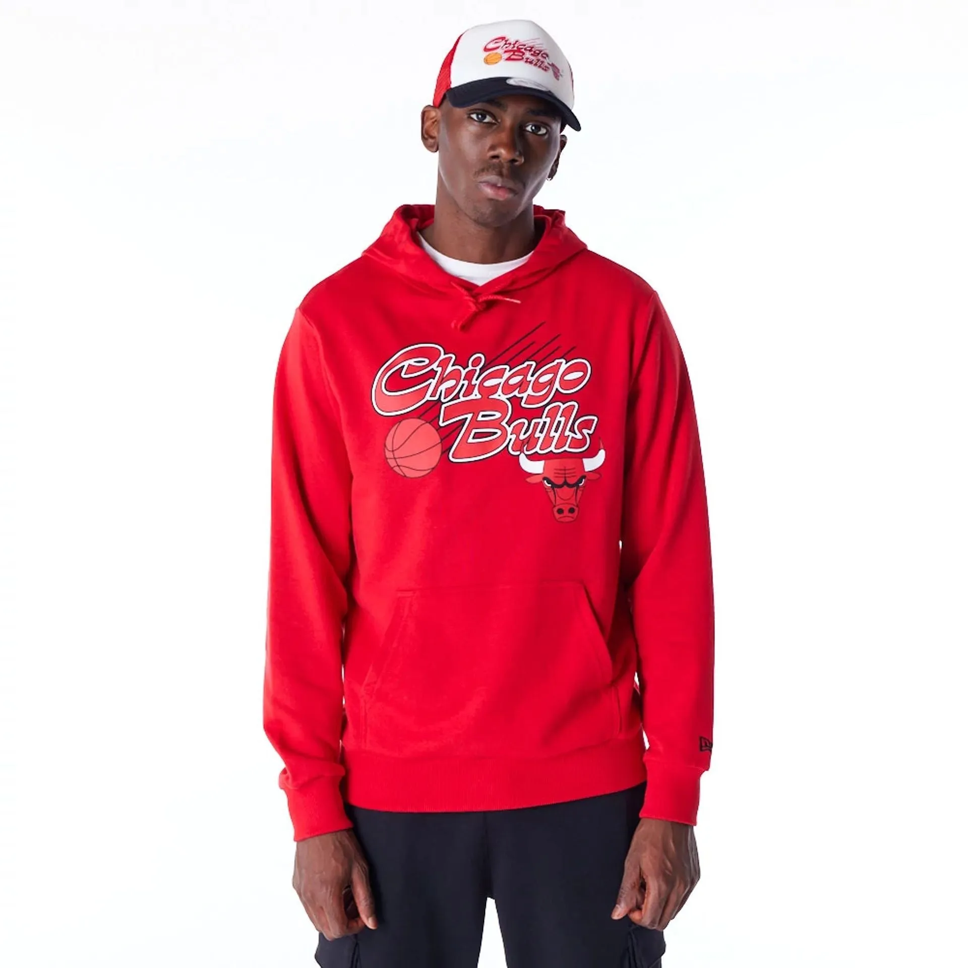 Chicago Bulls Script Red Pullover Hoodie