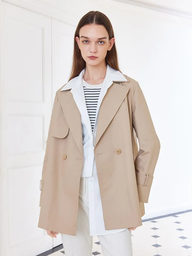 Crop Trench Coat With Belt