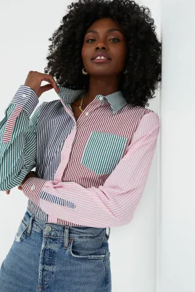 Dark Multi Stripe Boyfriend Shirt