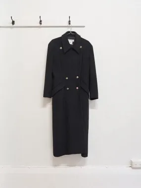 jasper conran heavy melton double breasted overcoat - circa 1980s