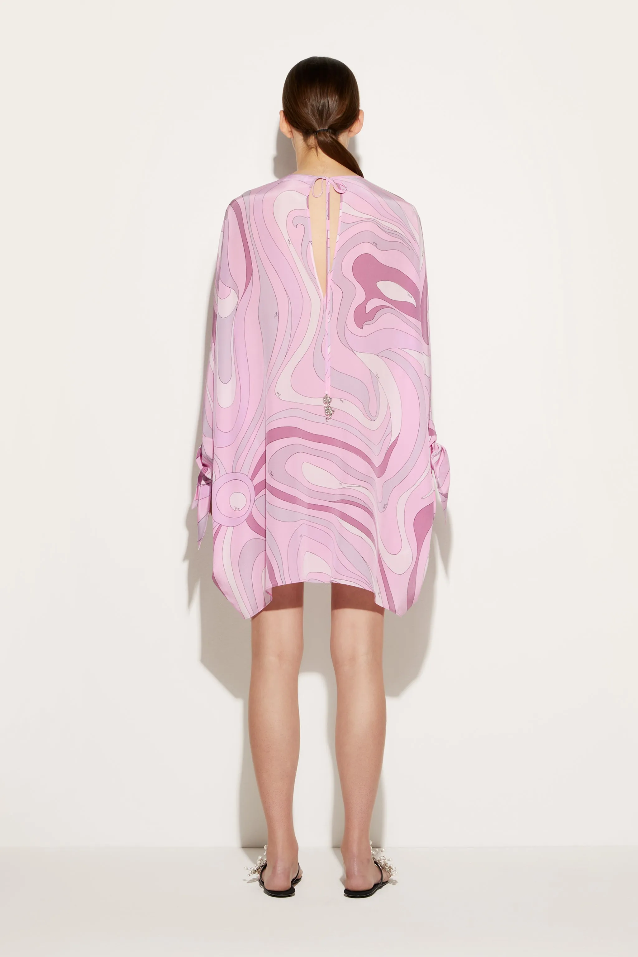 Marmo-Print Silk Kaftan