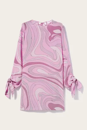 Marmo-Print Silk Kaftan