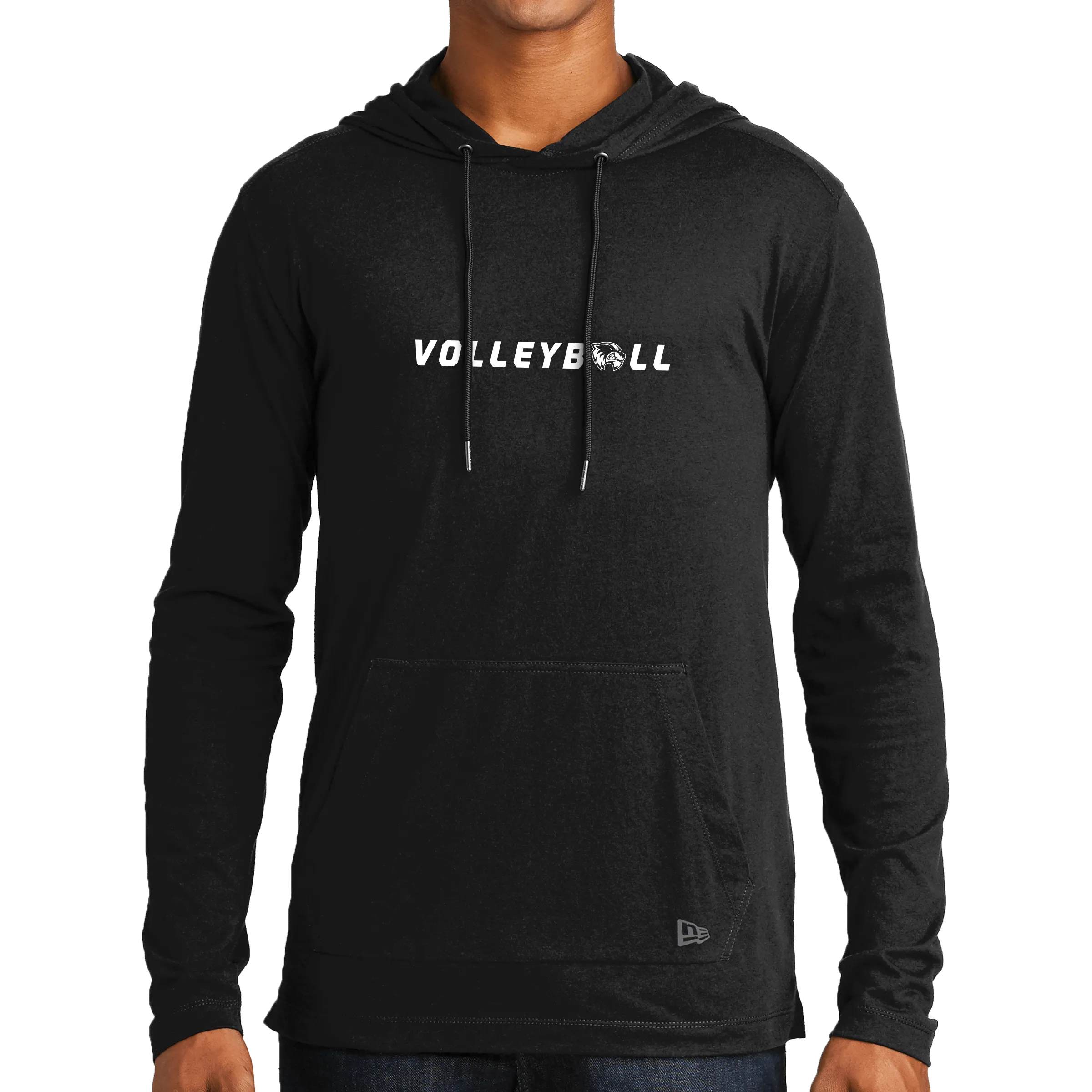 New Era Tri-Blend Performance Pullover Hoodie Tee- Volleyball Head