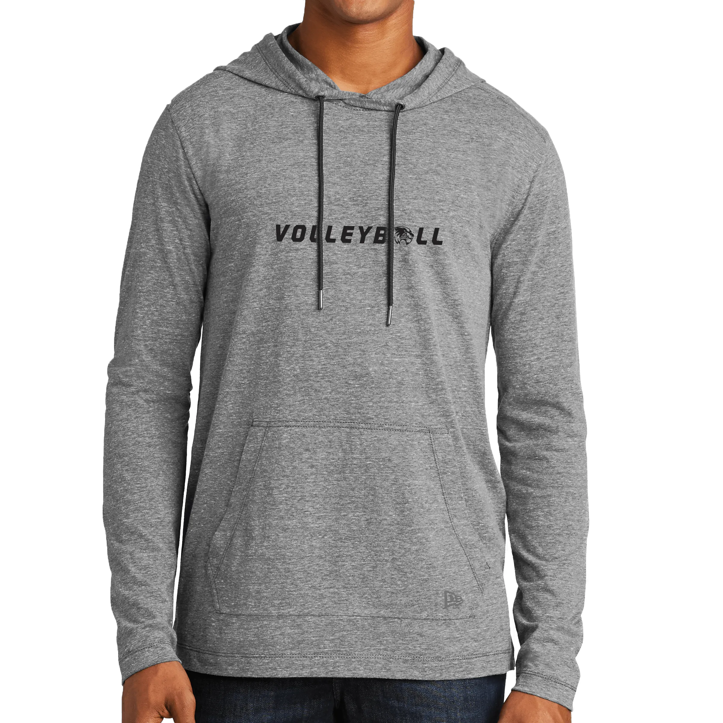 New Era Tri-Blend Performance Pullover Hoodie Tee- Volleyball Head