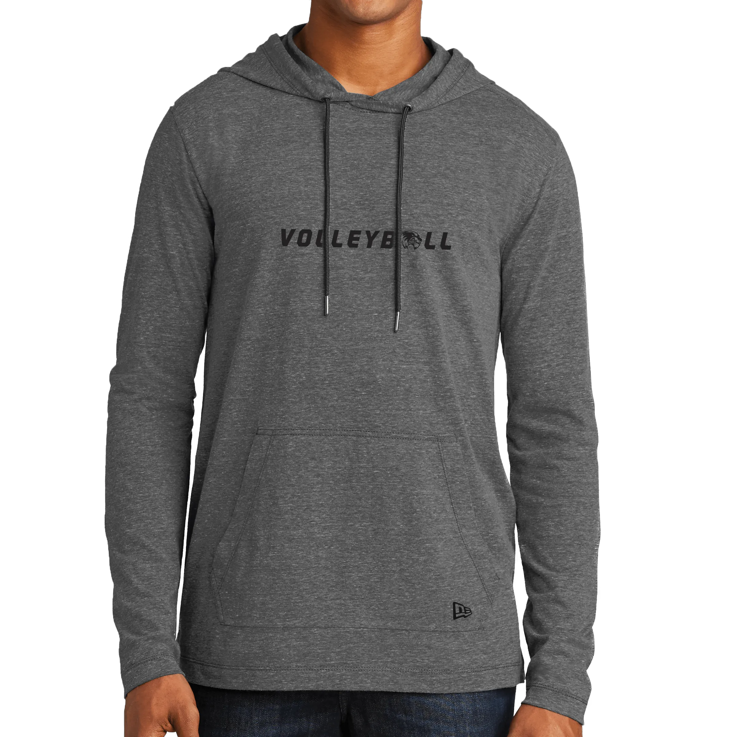 New Era Tri-Blend Performance Pullover Hoodie Tee- Volleyball Head