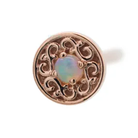 "Elizabeth" Nostril Screw in Gold with Genuine White Opal