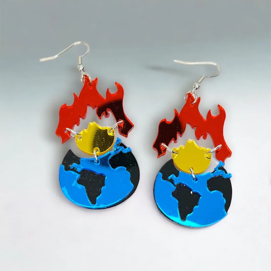 "Save Our Earth" Dangle Earrings - Fun Jewelry for Climate Control!