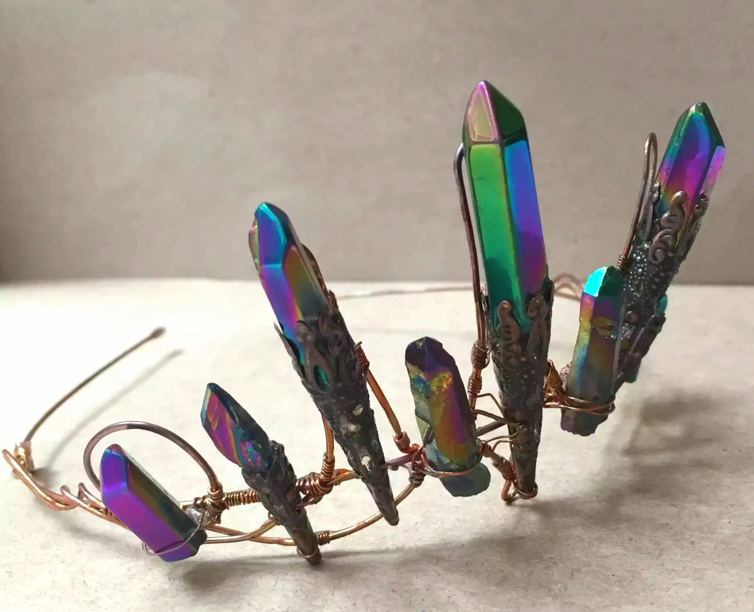 The ASTRID Rainbow Quartz Crown