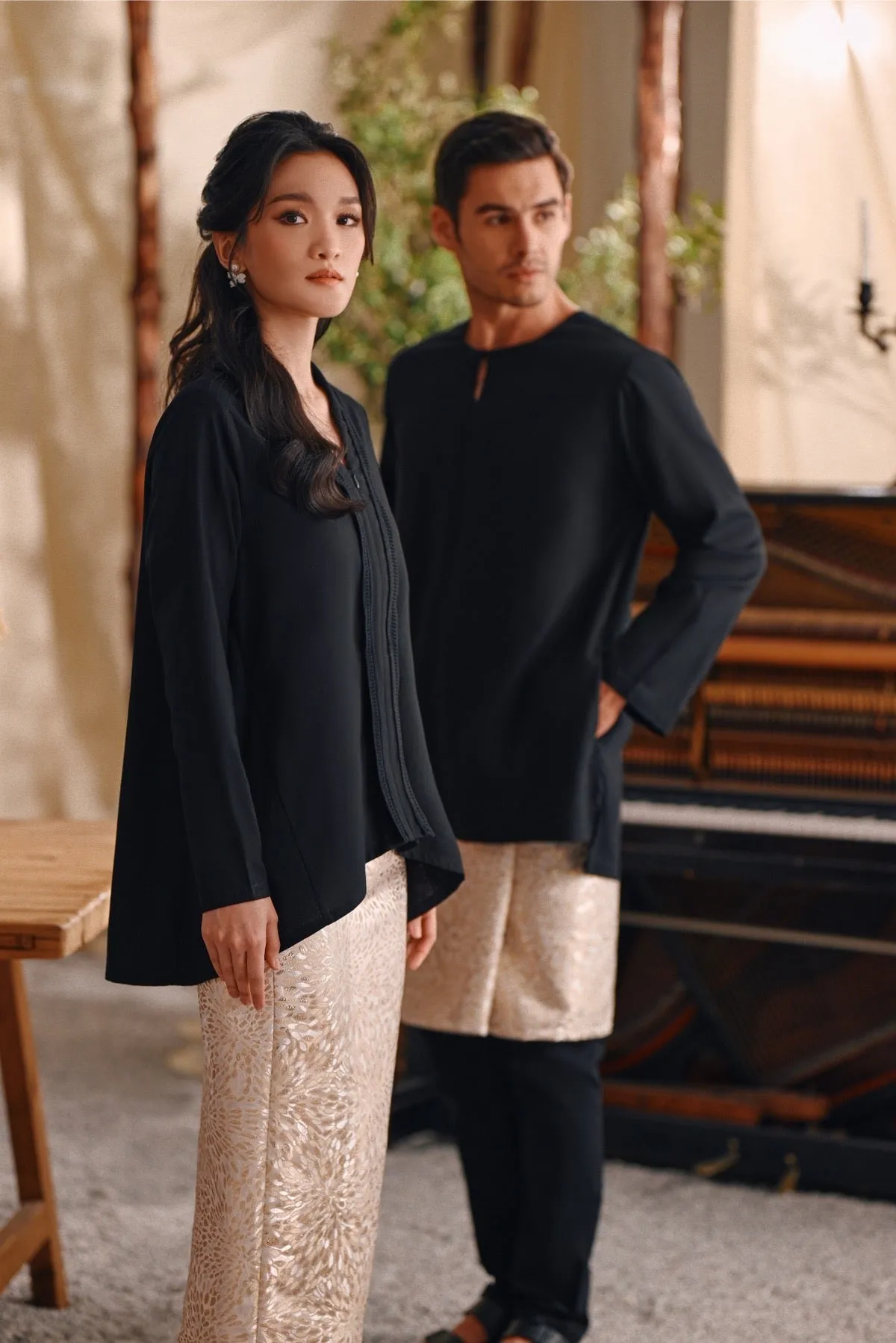 The Bayu Women Kebaya Top - Black