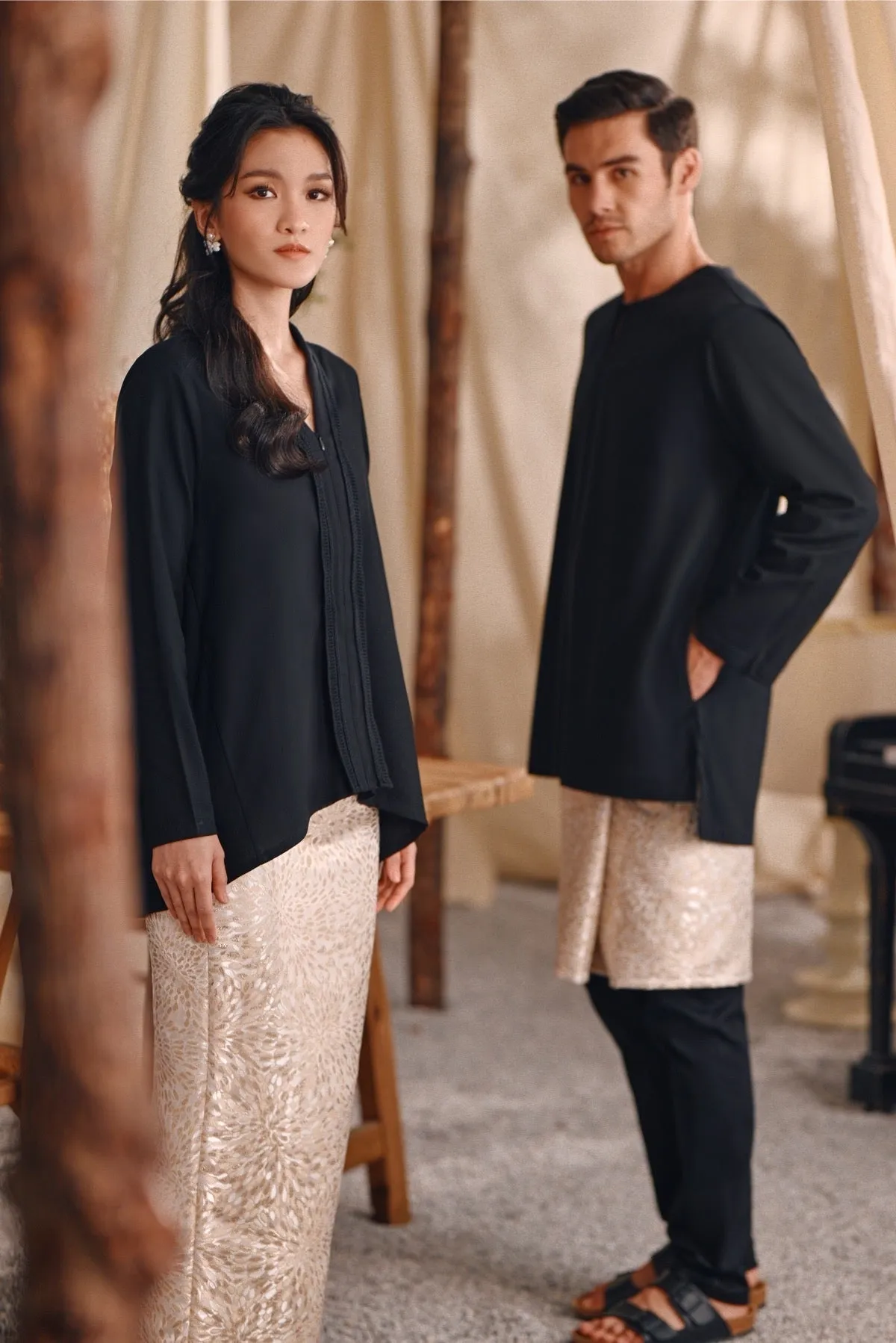 The Bayu Women Kebaya Top - Black