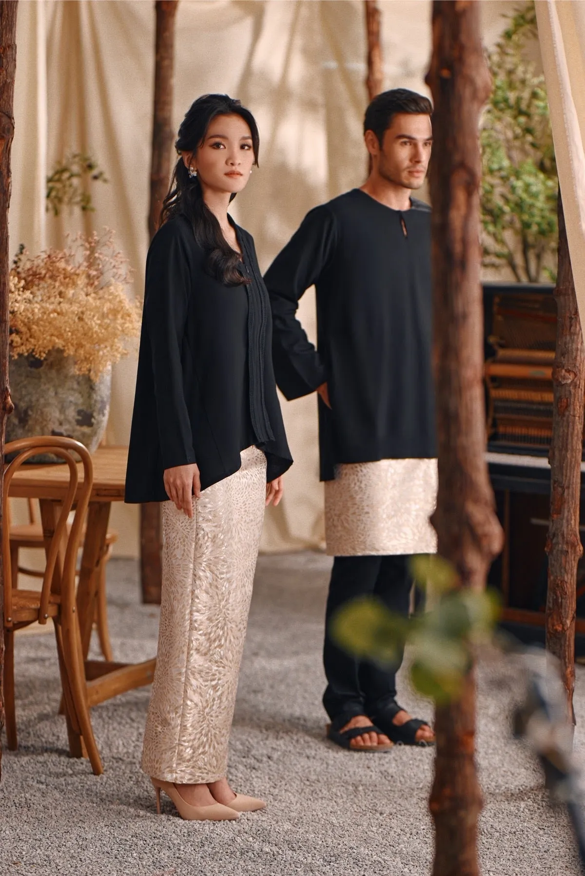 The Bayu Women Kebaya Top - Black