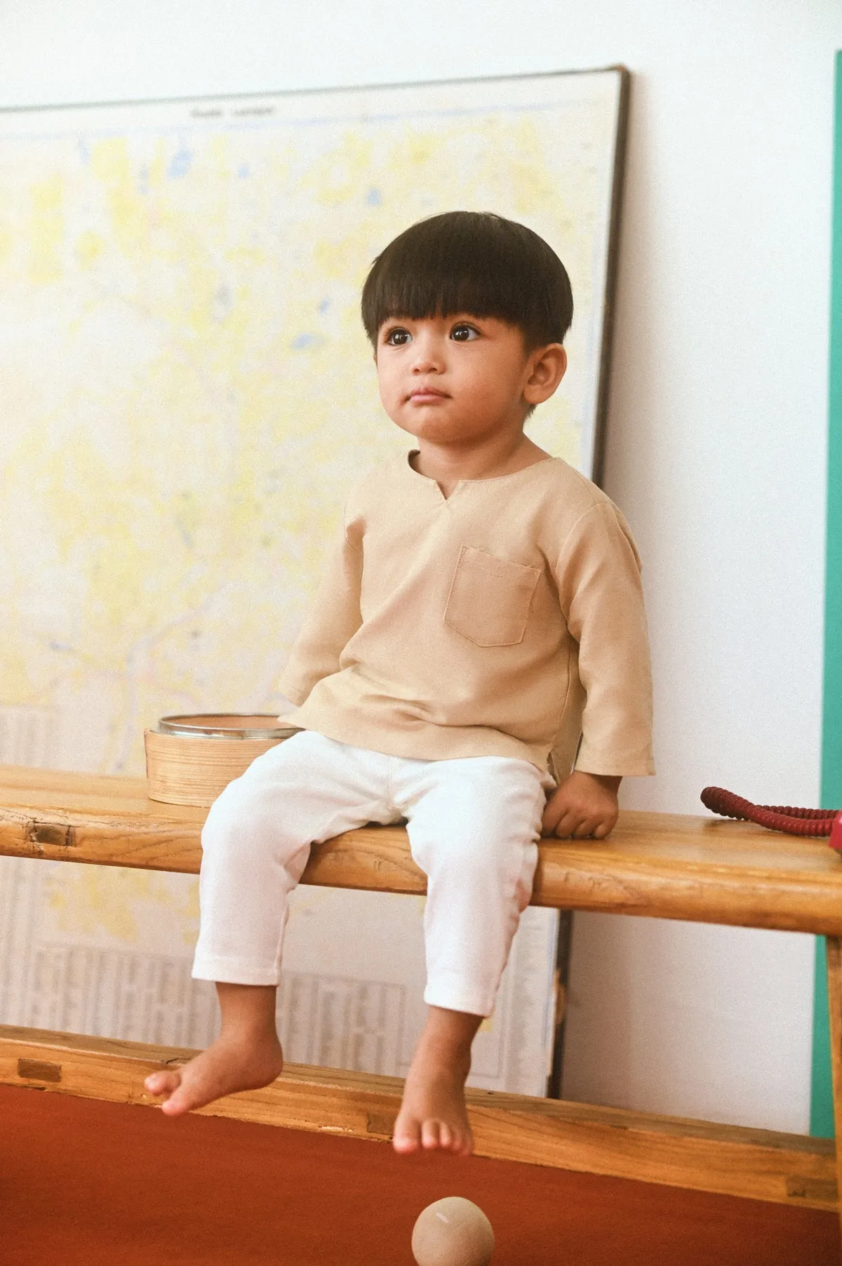 The Champions Babies Savvy Kurta - Sand Khaki