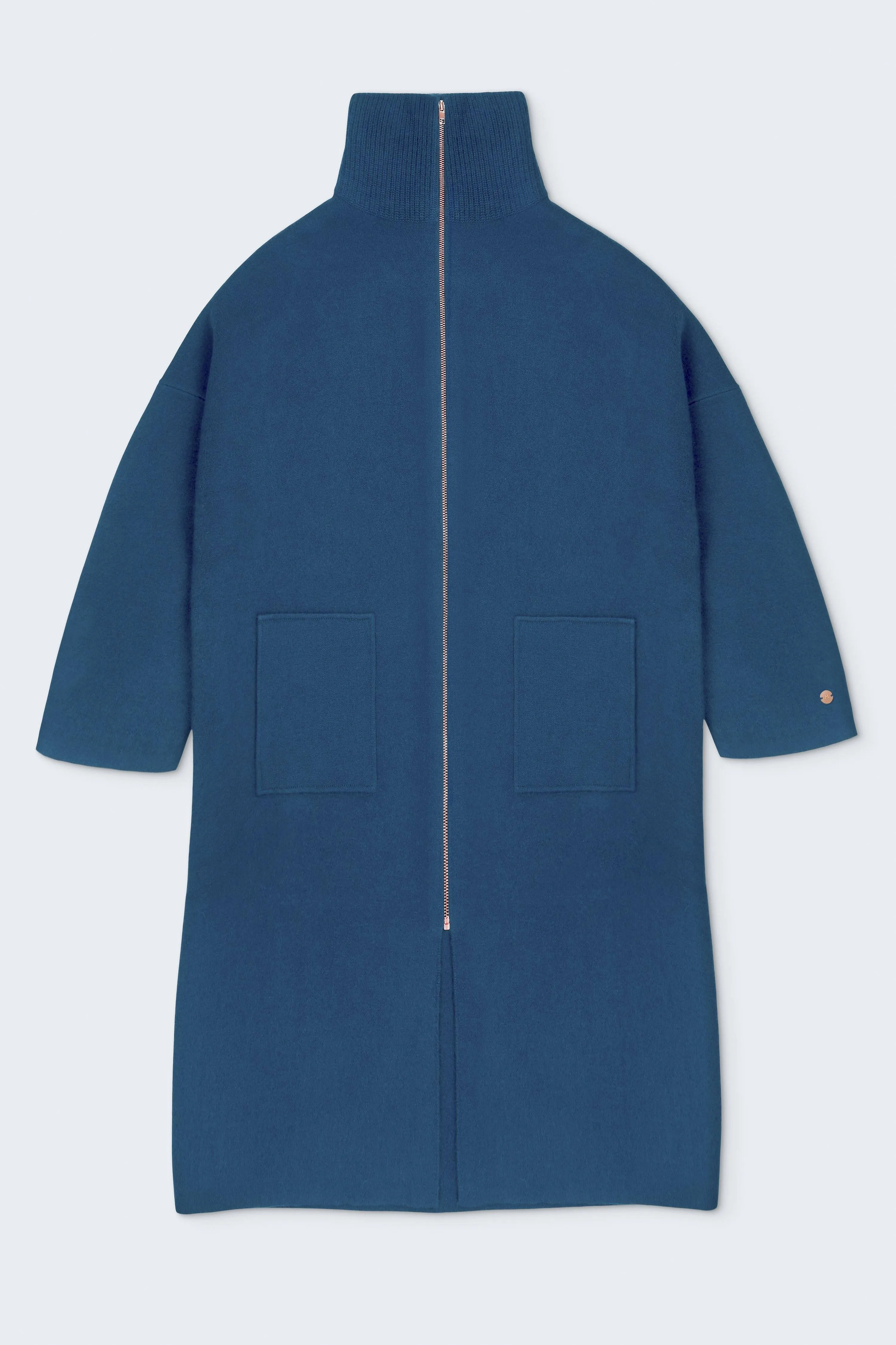 The Movers Cashmere Coat - Island Blue