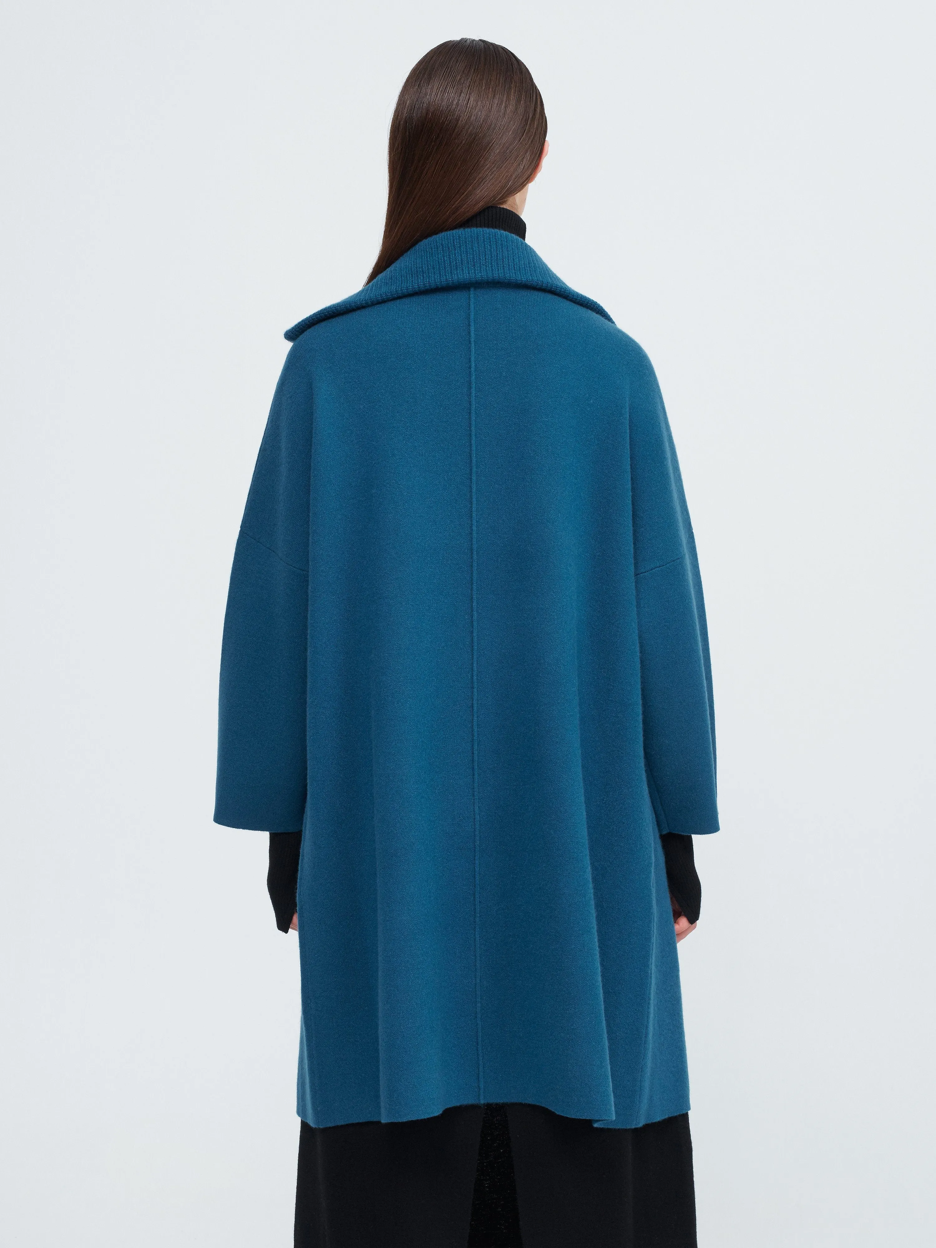 The Movers Cashmere Coat - Island Blue