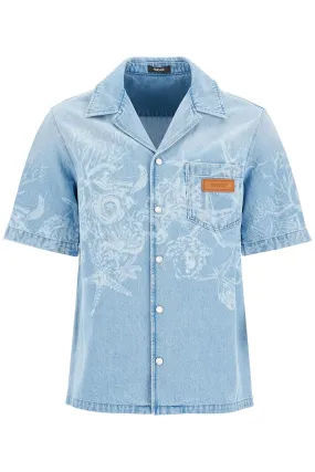 VERSACE barocco sea denim shirt