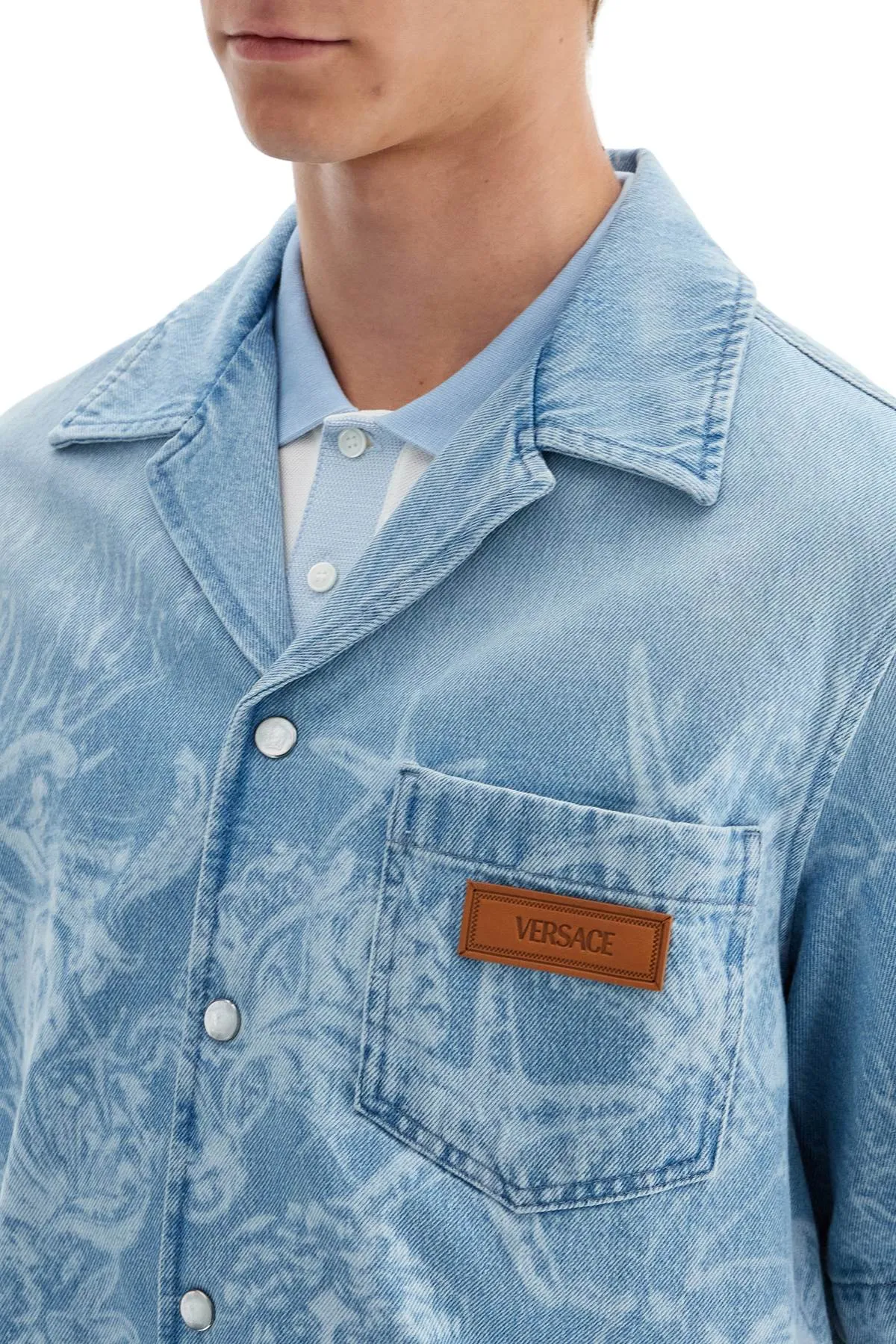 VERSACE barocco sea denim shirt