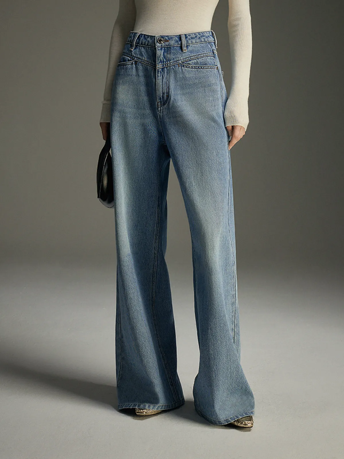 Wide-Leg Denim Jeans